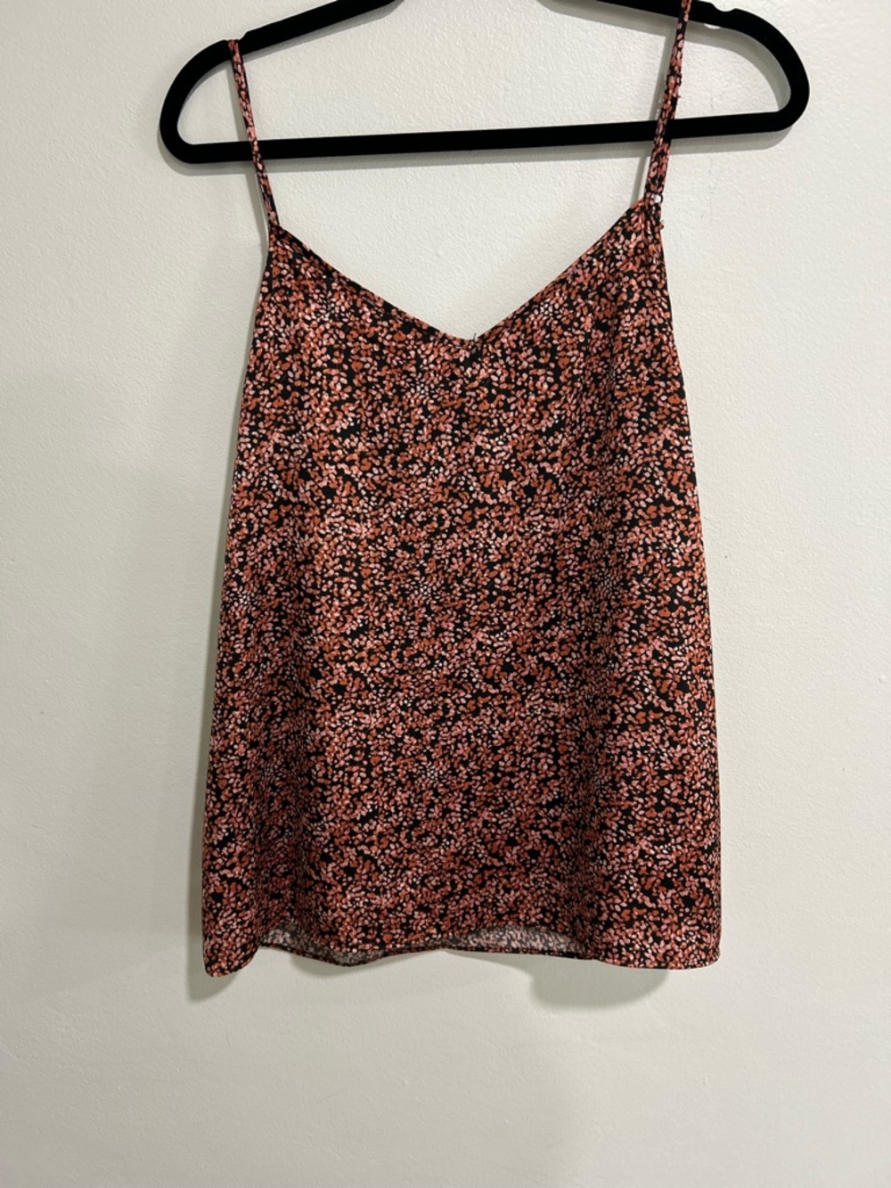 1. State Coral and Black Floral Spaghetti Strap Cami